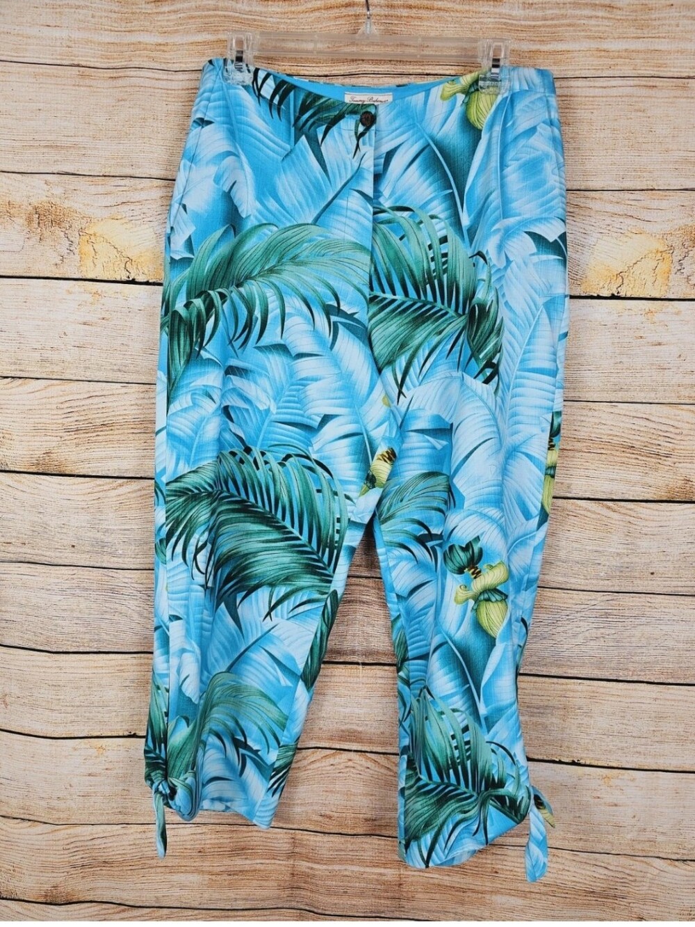 Tommy Bahama 100% Silk Floral Cropped Ankle Tie Pants Size 12